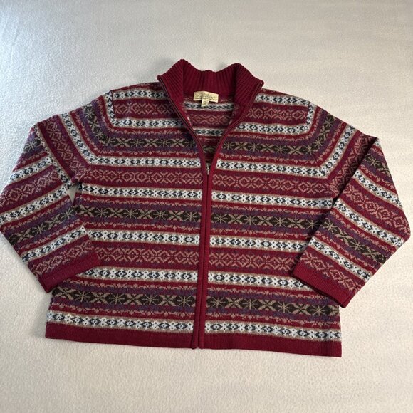 Cabela's Women's Full Zip LambsWool ￼Cardigan Sweater Size 2XLarge - Picture 1 of 8